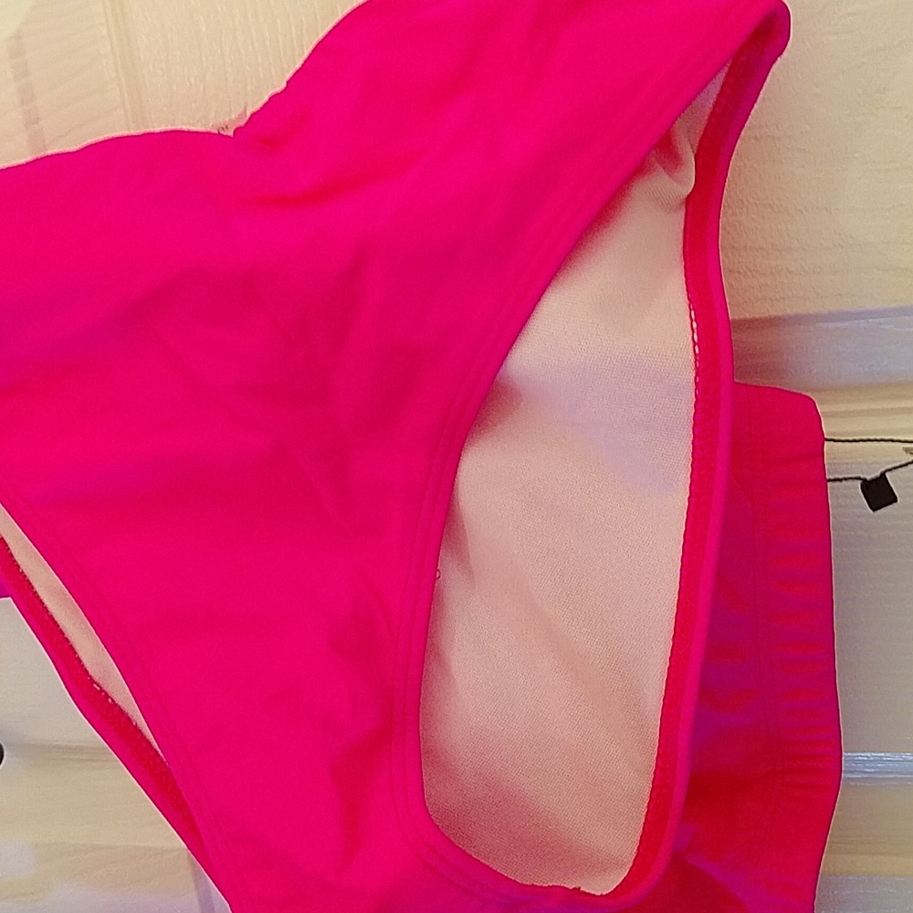 NWT Tempt Me Cheeky High Waisted Neon Pink Bikini - Small - Picture 10 of 10